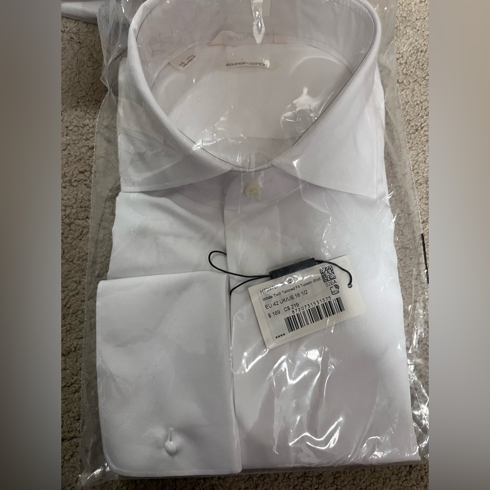 Suit Supply Egyptian Cotton Tailed Fit White Tuxedo Men Shirt